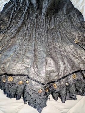 Anthropologie HAZEL Black Skirt with Button Trim. SZ Med.